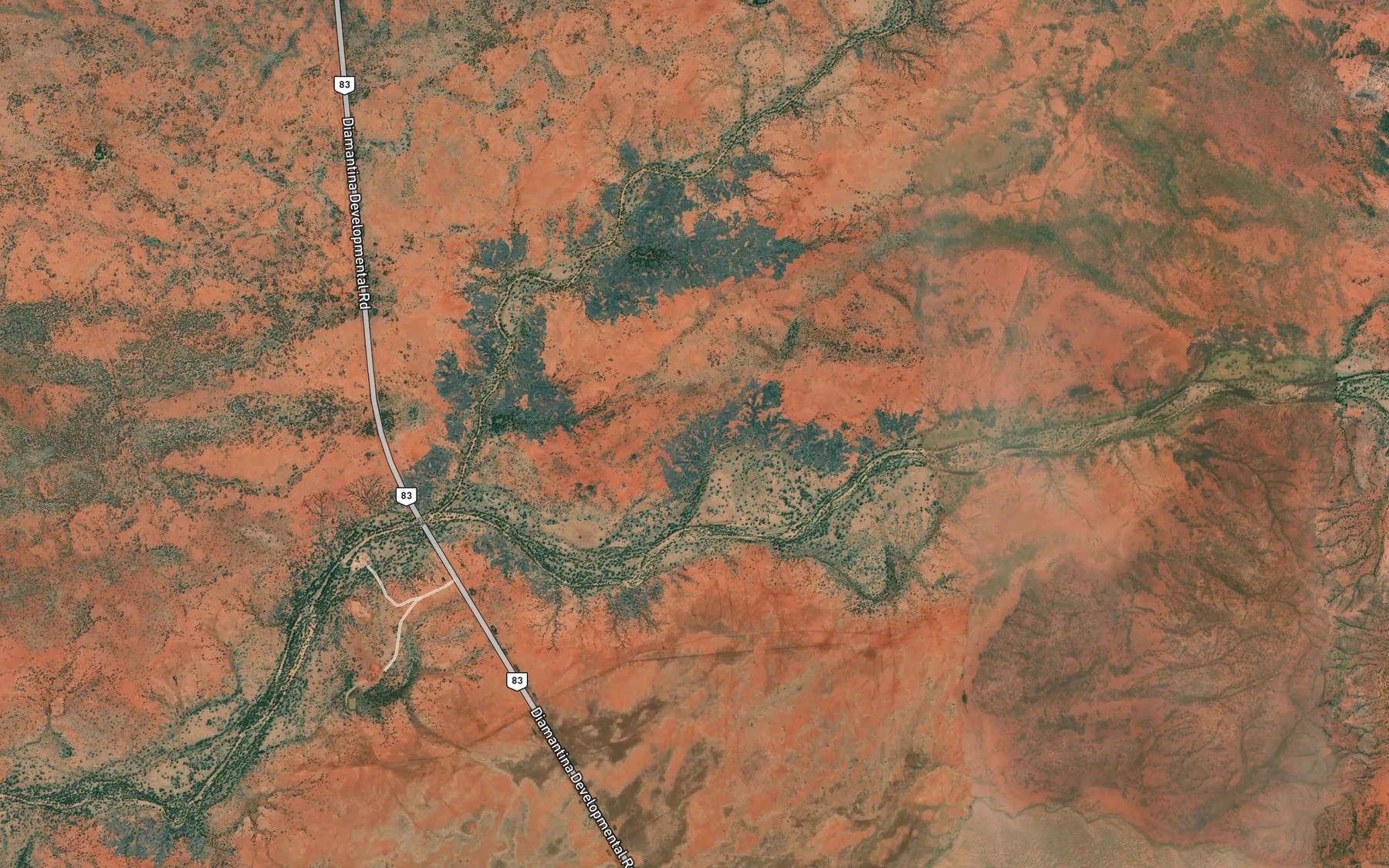 Satellite map of the Kahko Creek