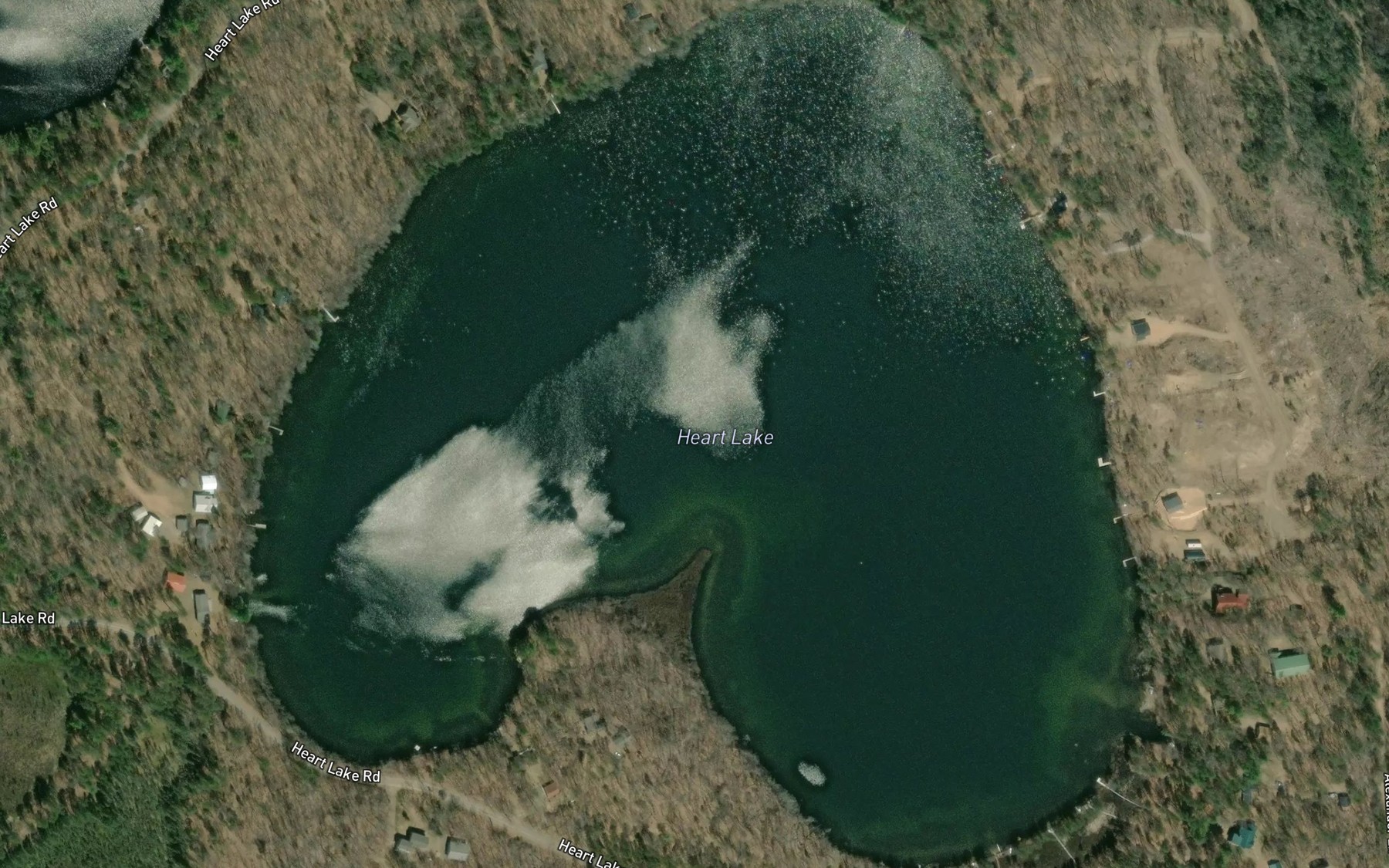 Satellite map of the Heart Lake