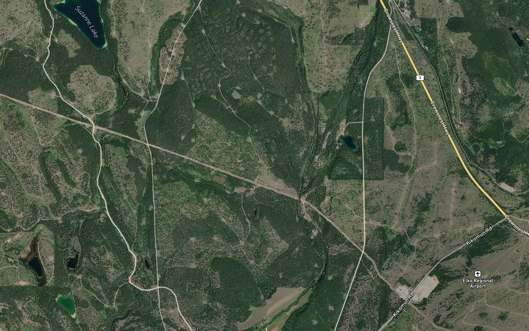 Satellite map of the Caithness Creek