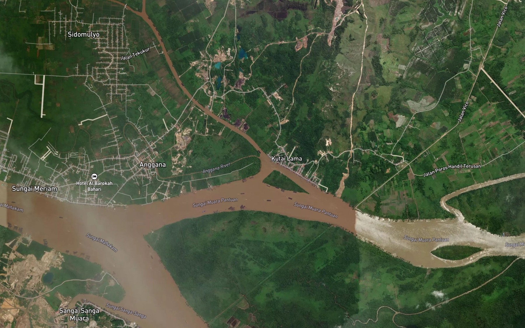Satellite map of the Sungai Kutailama