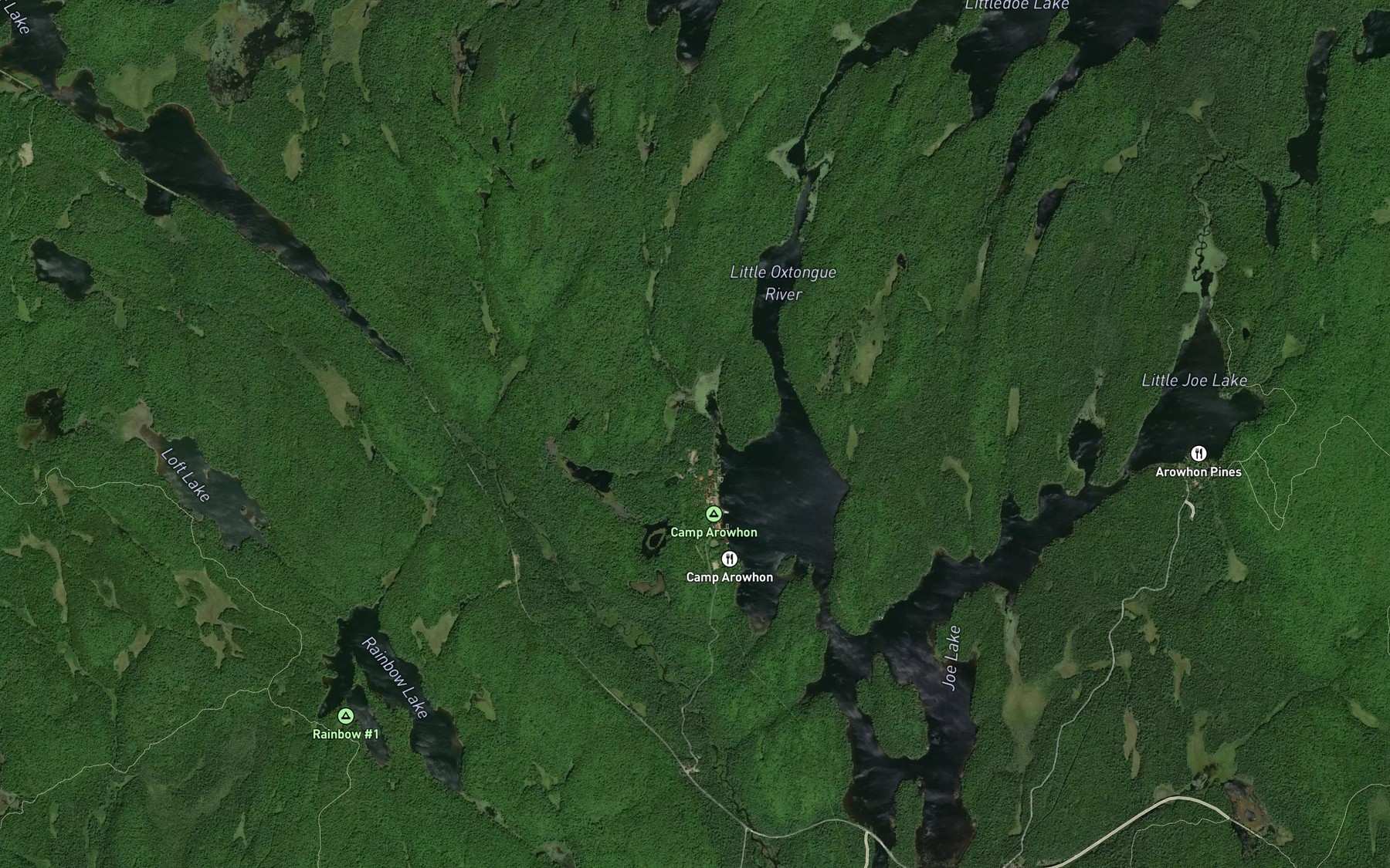 Satellite map of the Little Oxtongue River