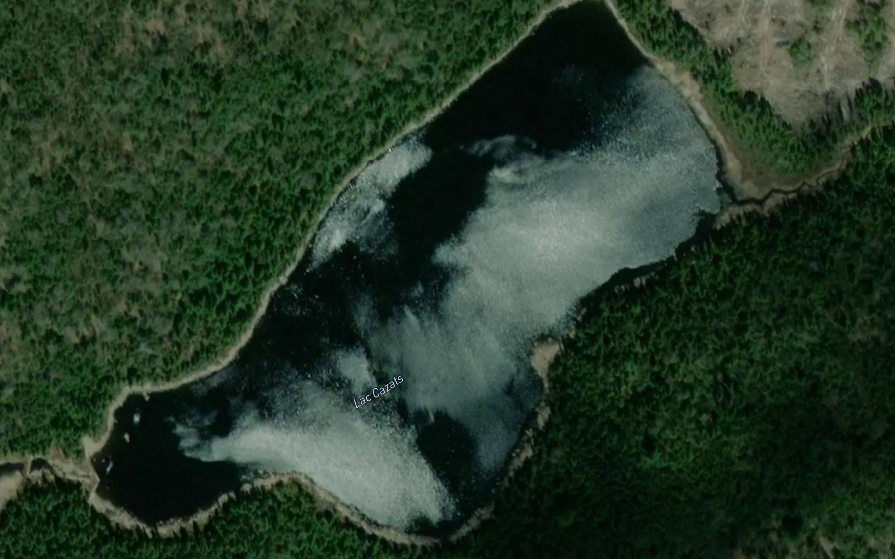 Satellite map of the Lac Cazats