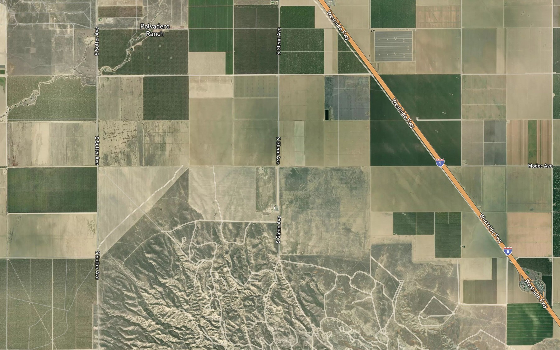 Satellite map of the Arroyo Seco