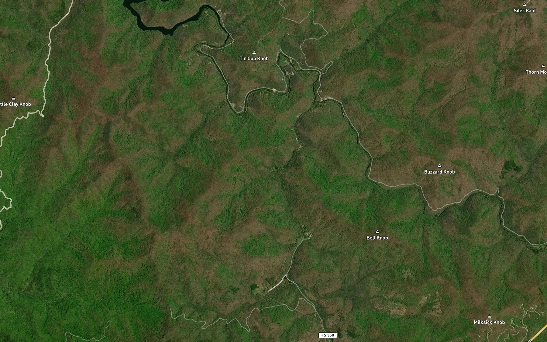 Satellite map of the Thunderstruck Branch
