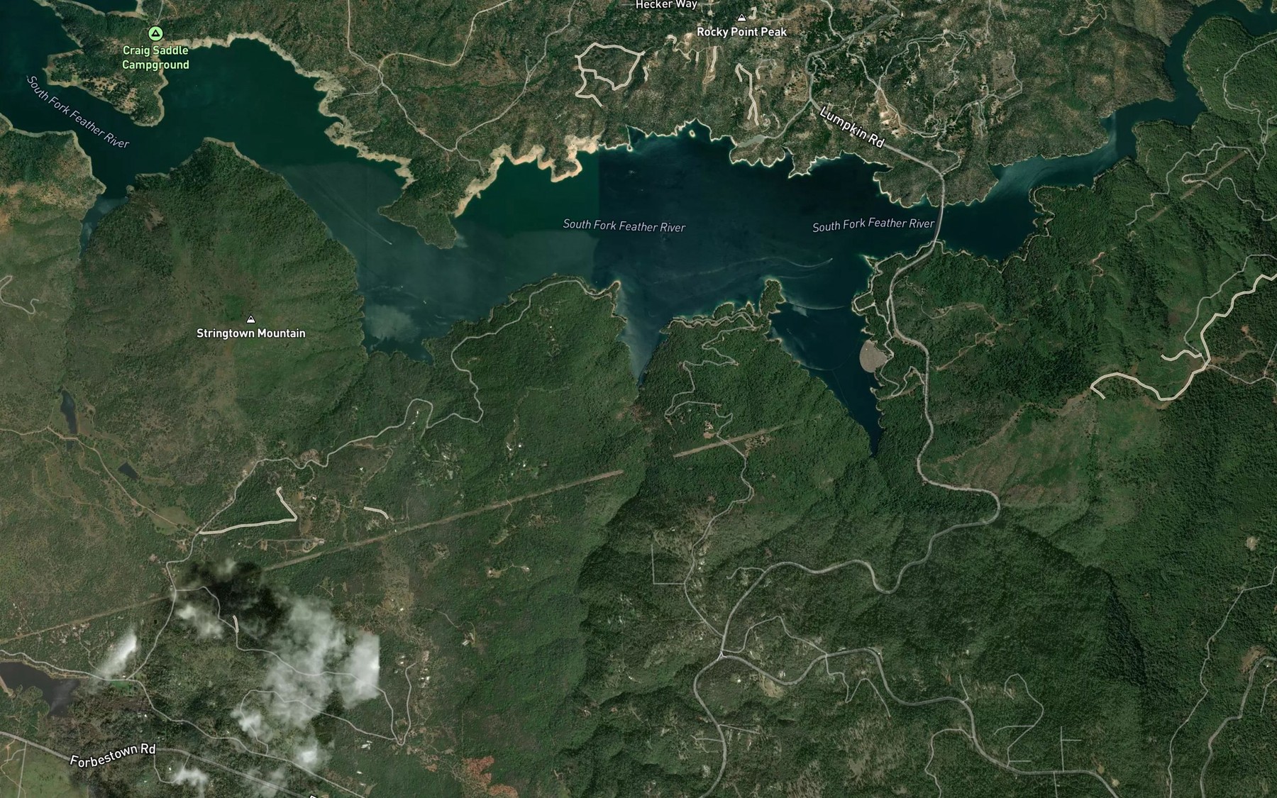 Satellite map of the Powell Creek