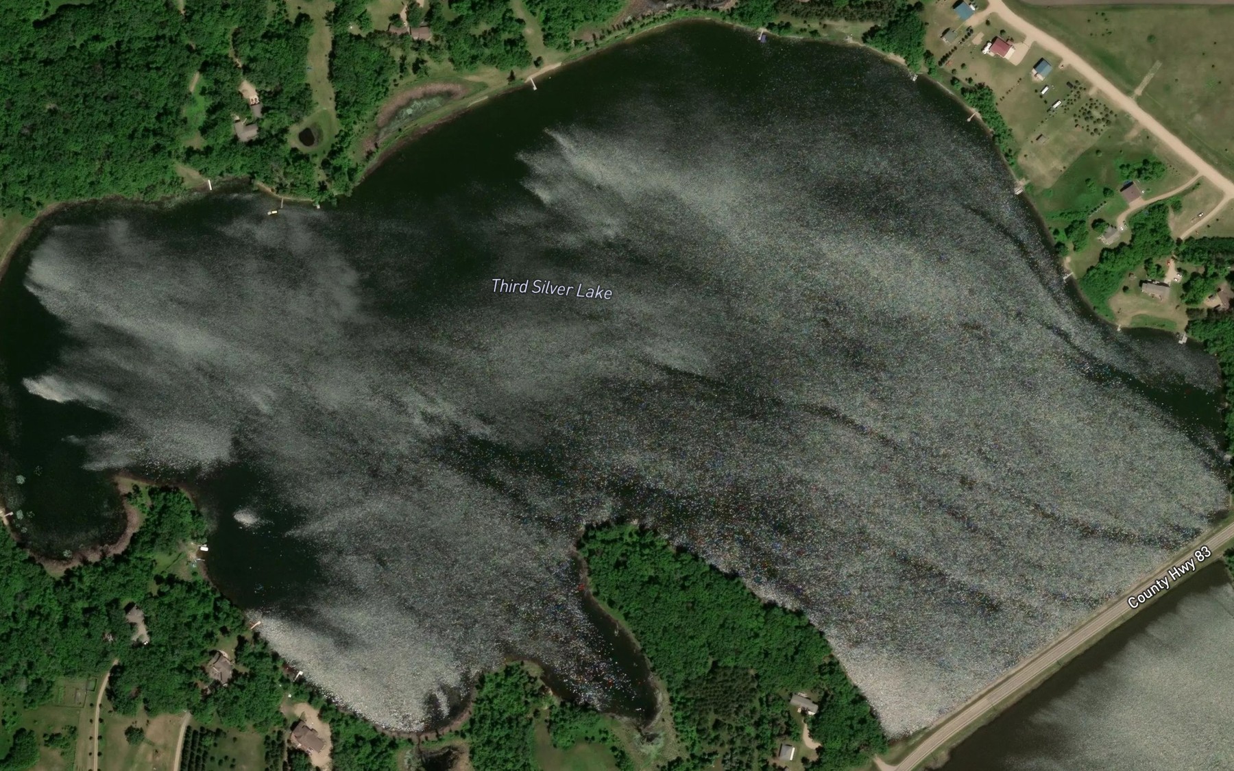 Satellite map of the Third Silver Lake