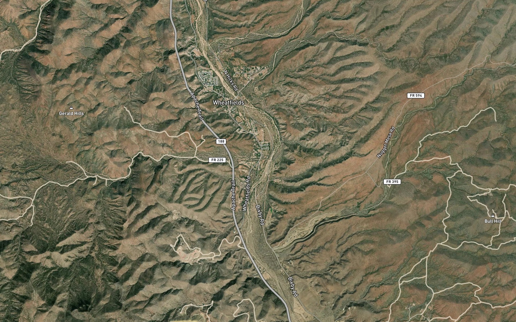 Satellite map of the Gerald Wash