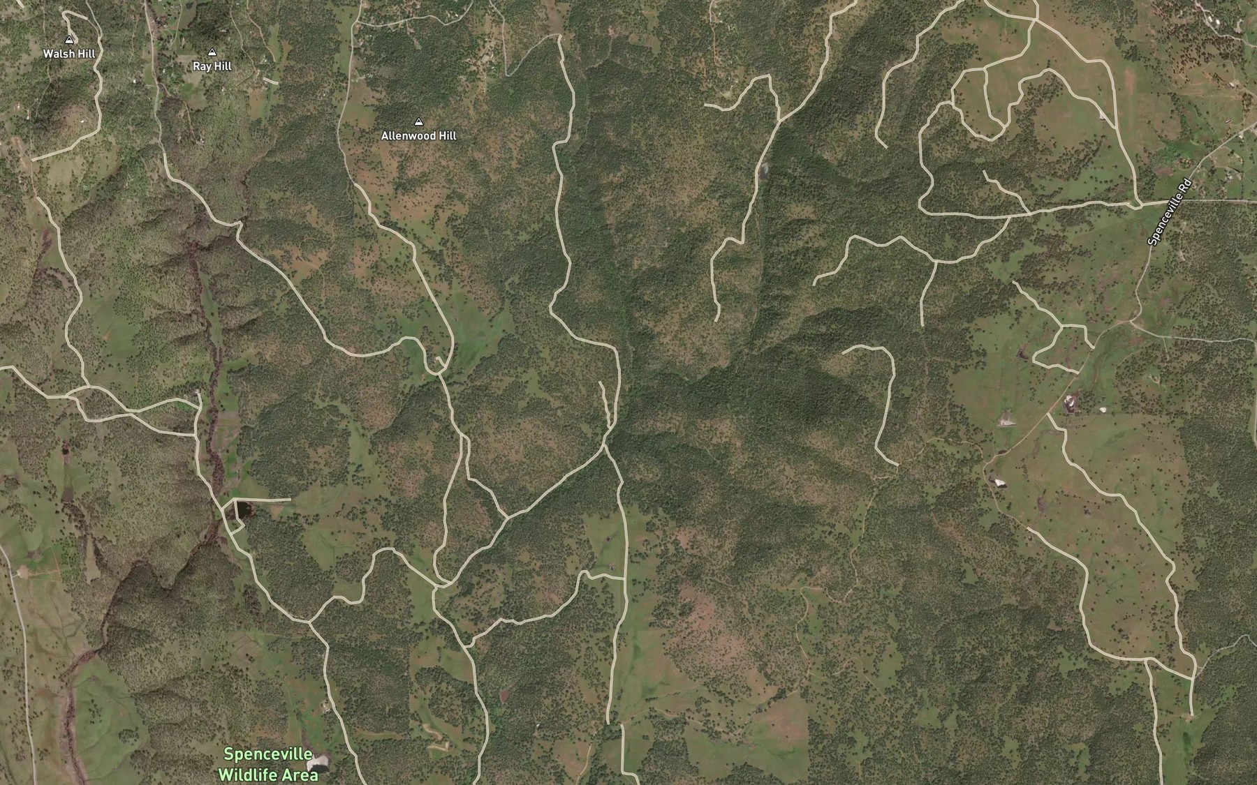 Satellite map of the Hackett Creek