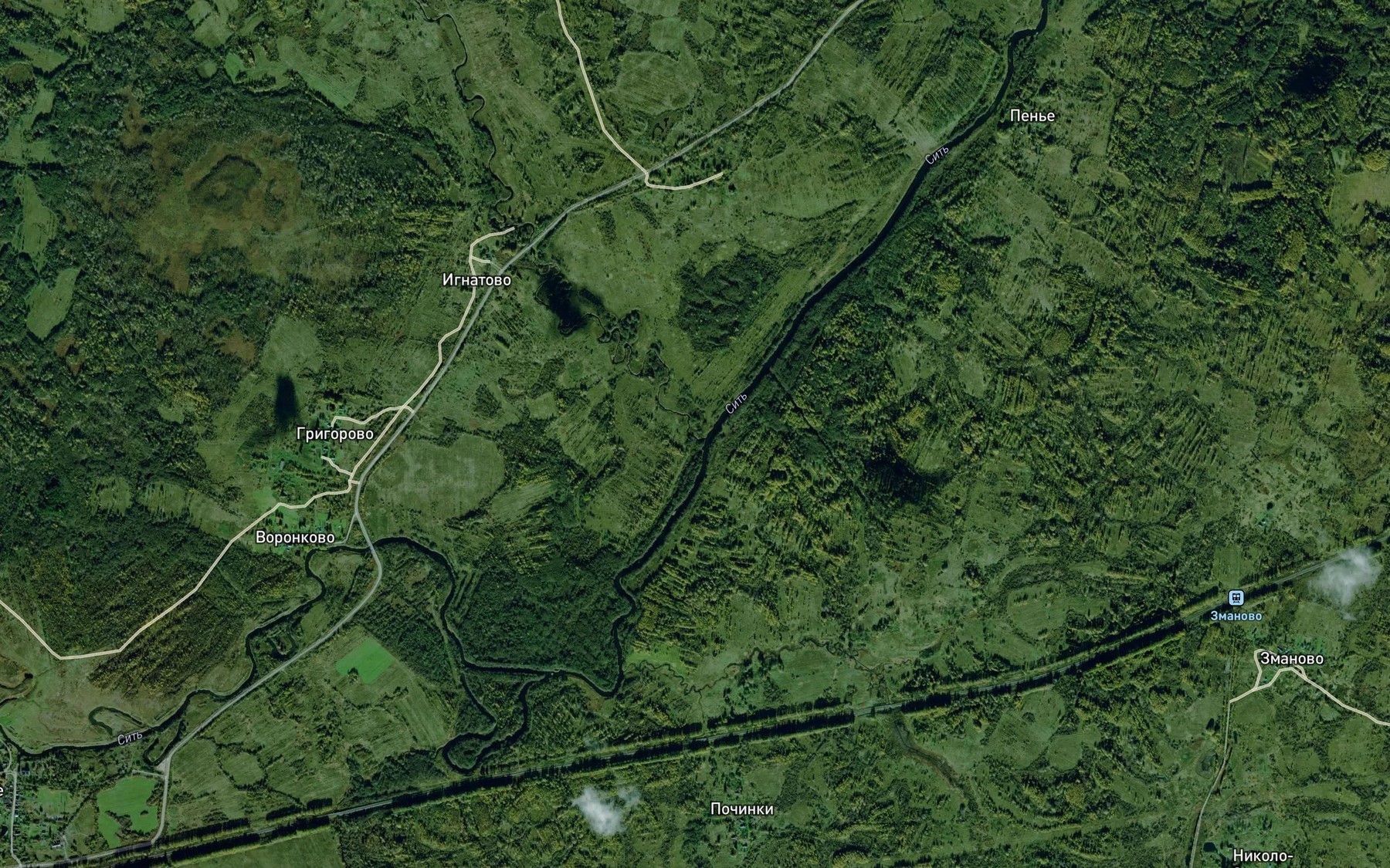 Satellite map of the Vereksa