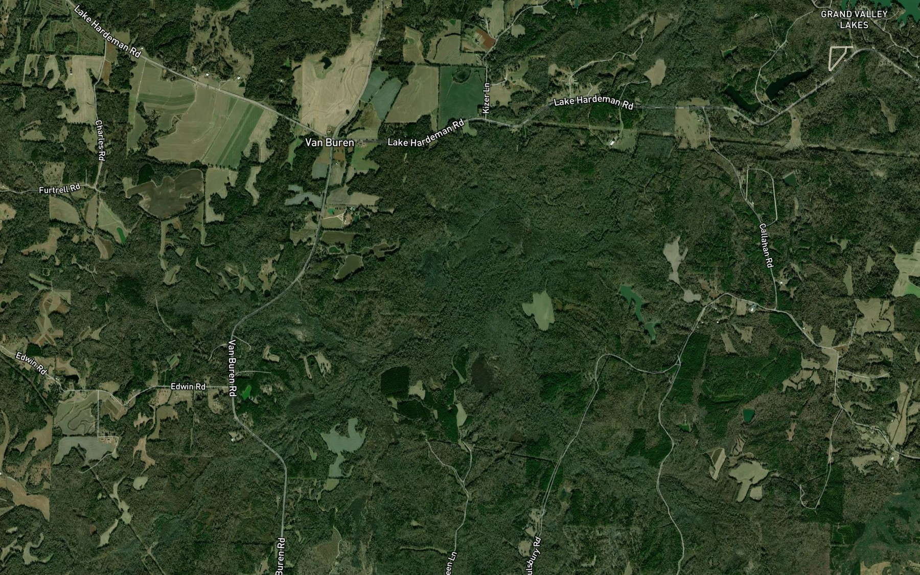 Satellite map of the West Fork Spring Creek