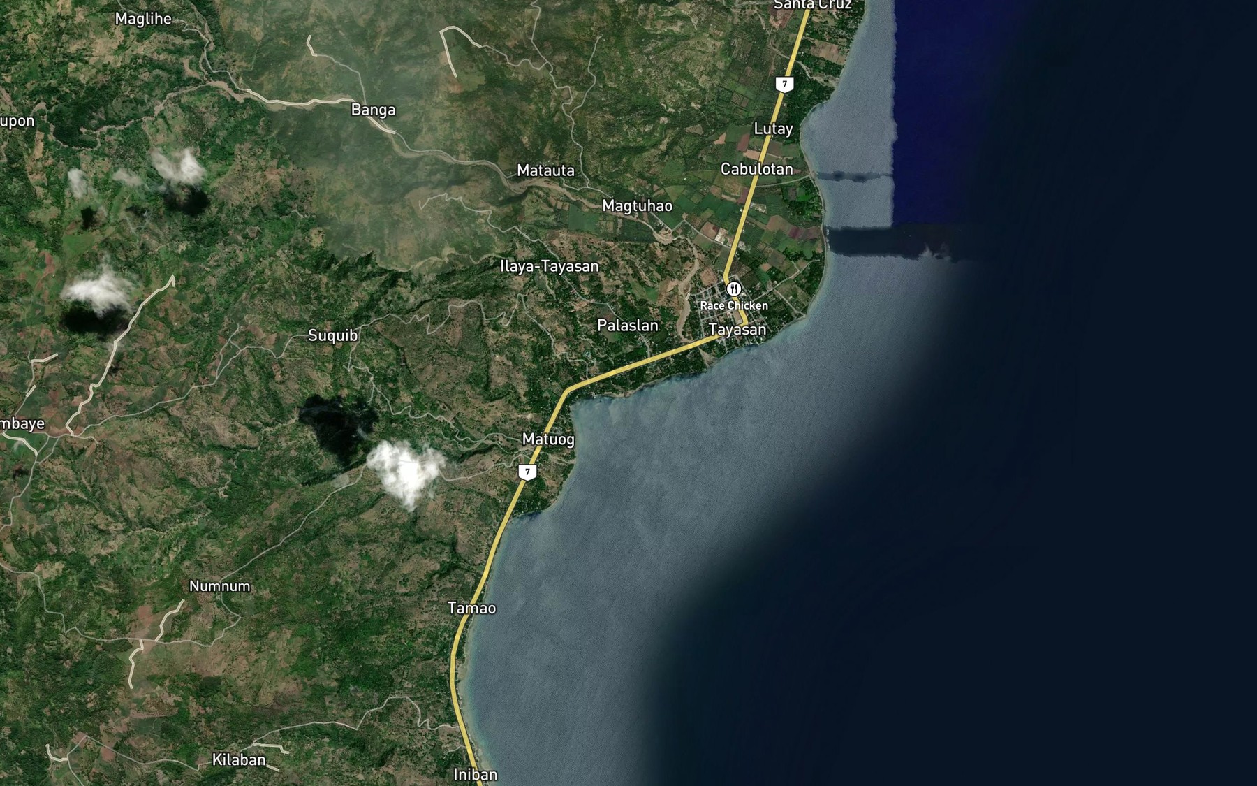 Satellite map of the Tayasan Creek