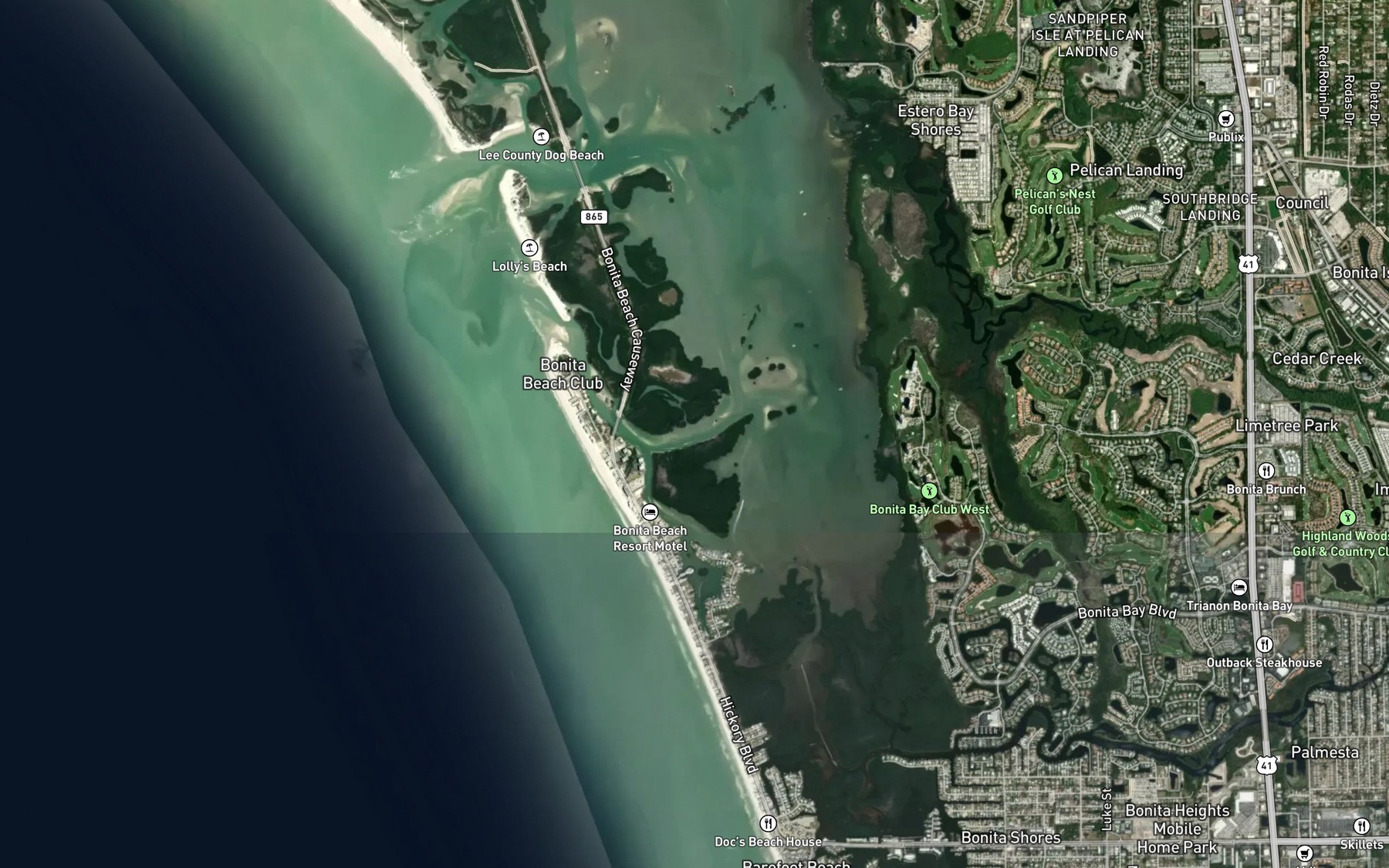 Satellite map of the Broaduay Channel
