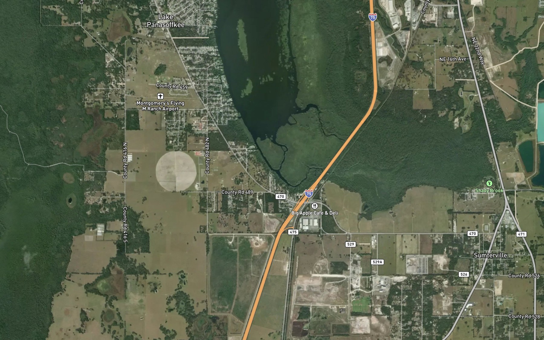 Satellite map of the Turtleback RV Resort