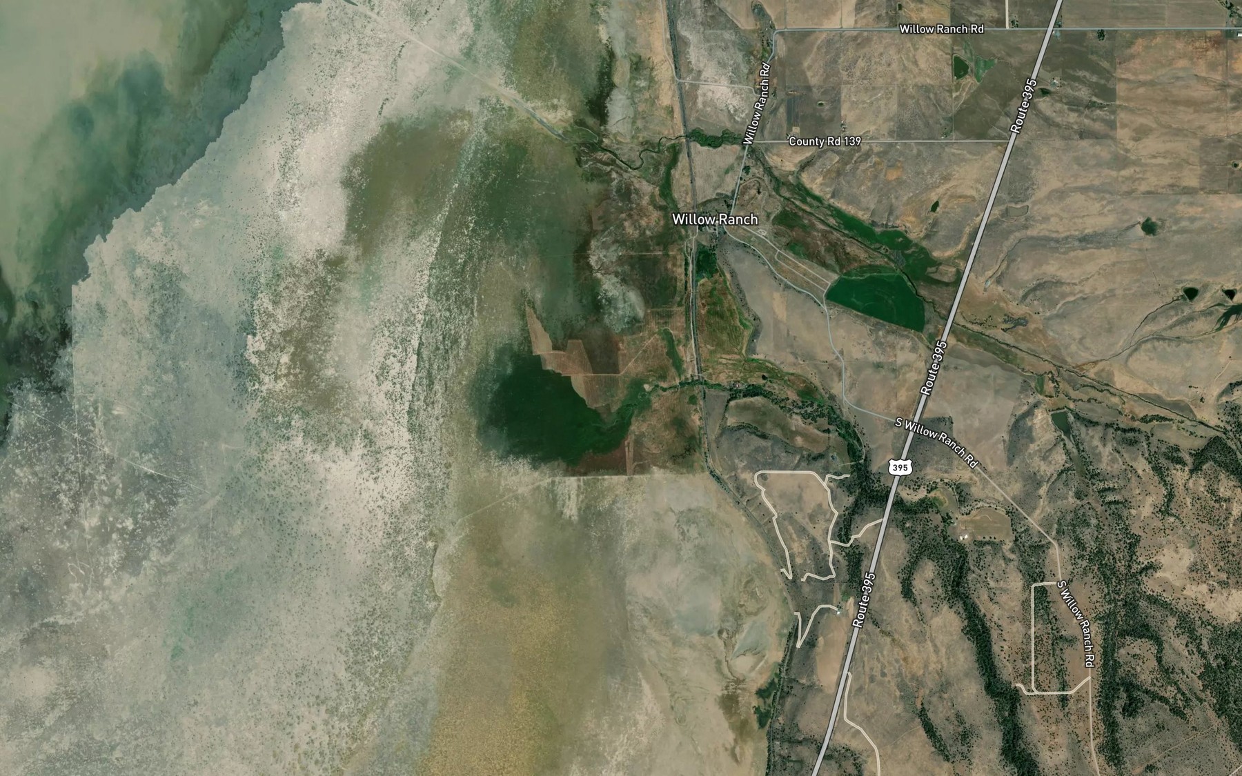 Satellite map of the Lassen Creek
