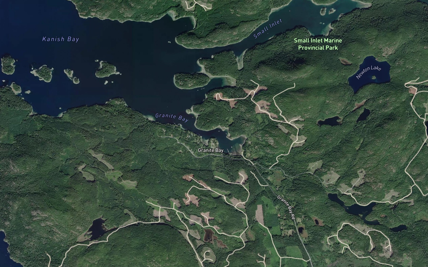 Satellite map of the Granite Bay
