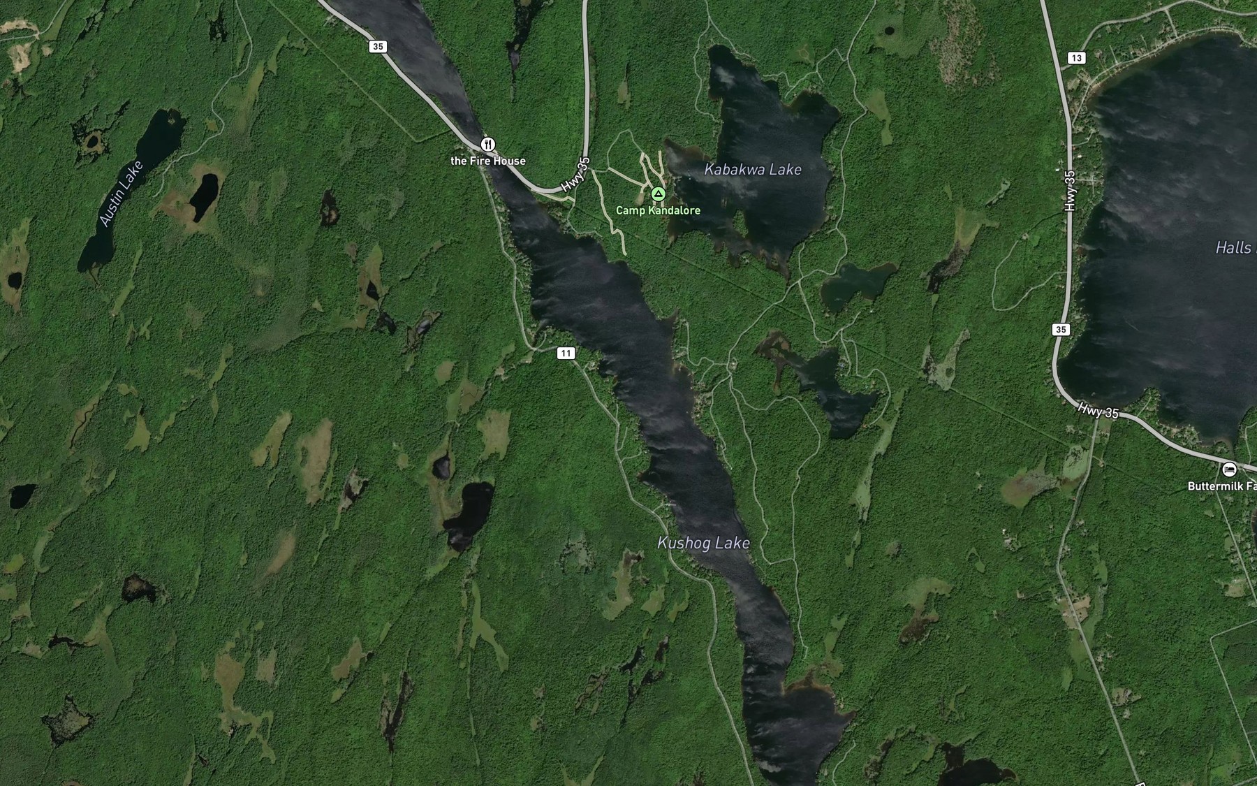 Satellite map of the Welch Creek