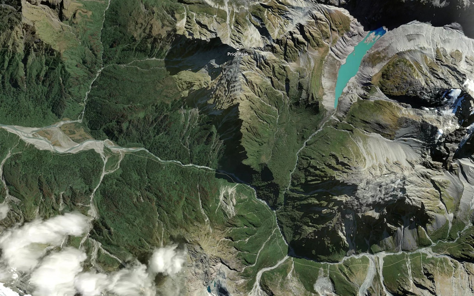 Satellite map of the Jungle Creek