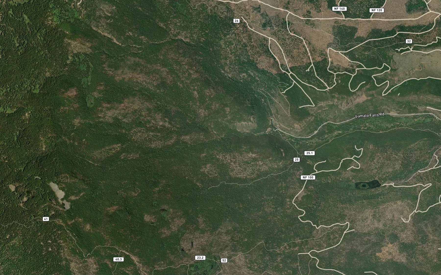 Satellite map of the Spring Creek