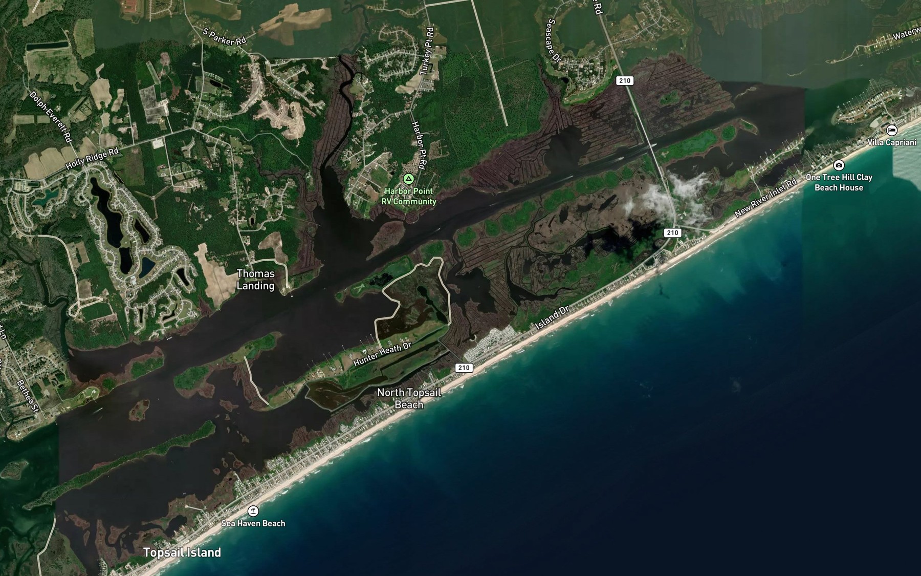 Satellite map of the Rogers Bay