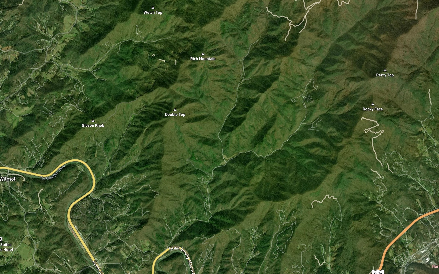 Satellite map of the Buckeye Branch