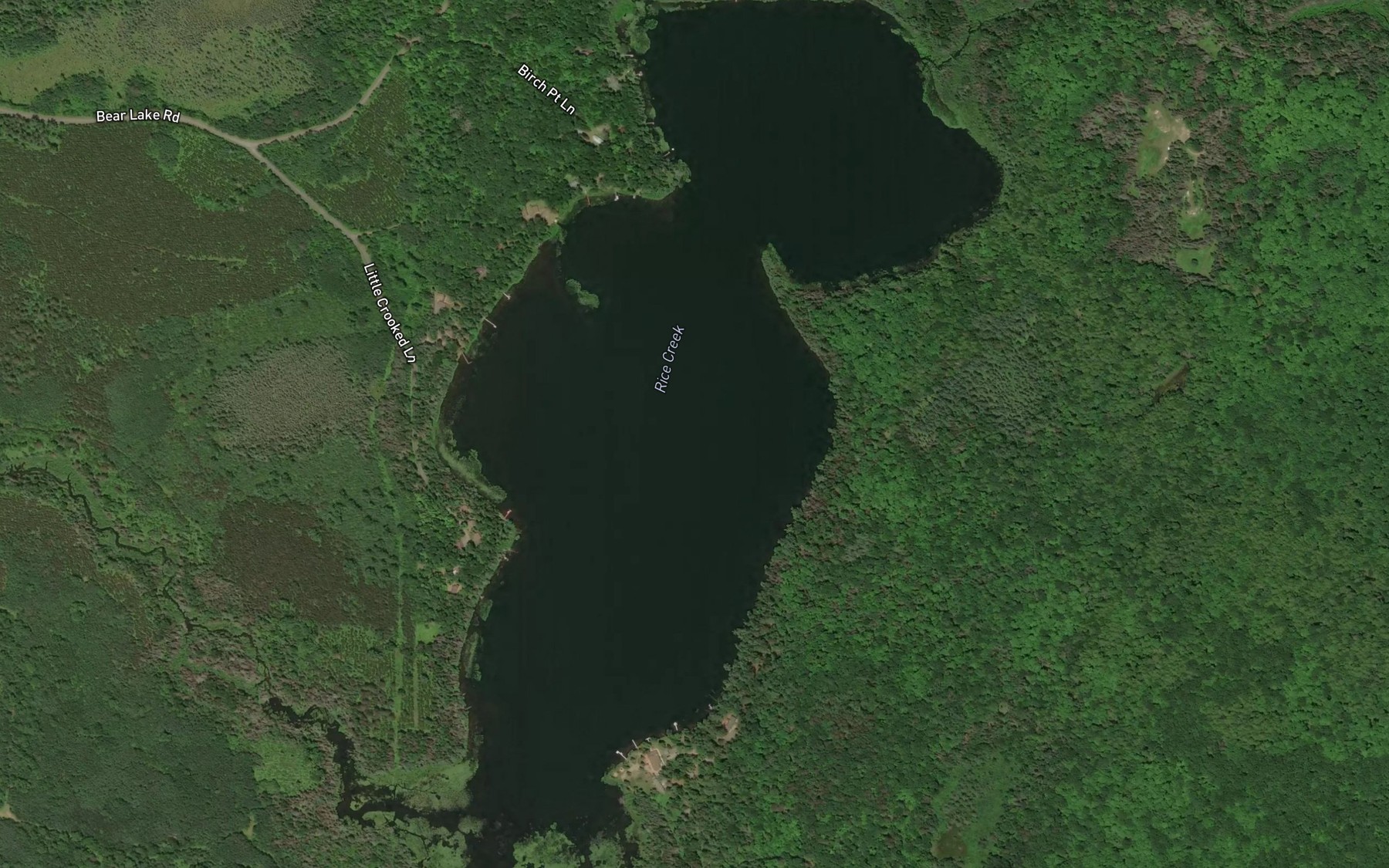 Satellite map of the Little Crooked Lake