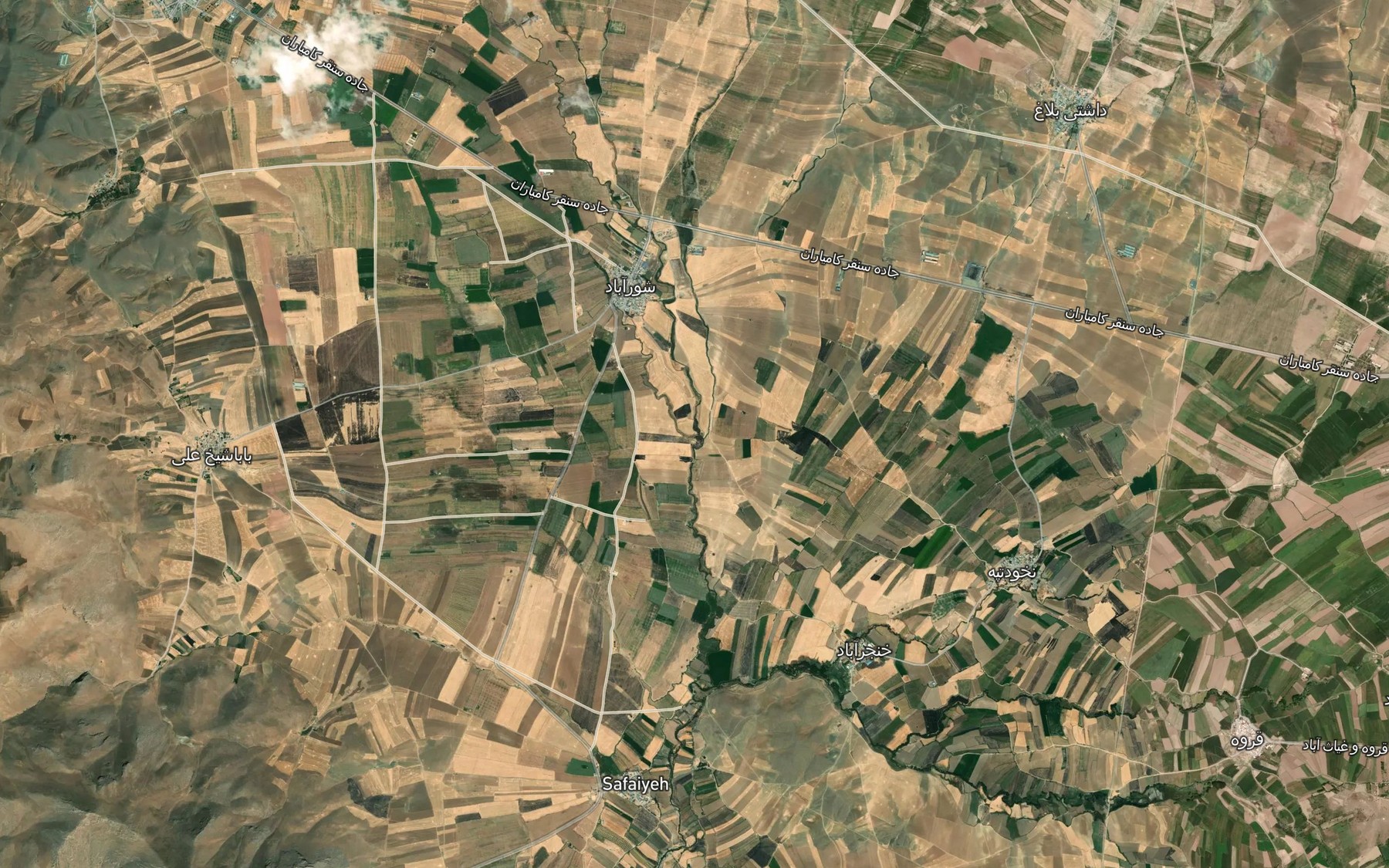 Satellite map of the Rudkhaneh-ye Darband