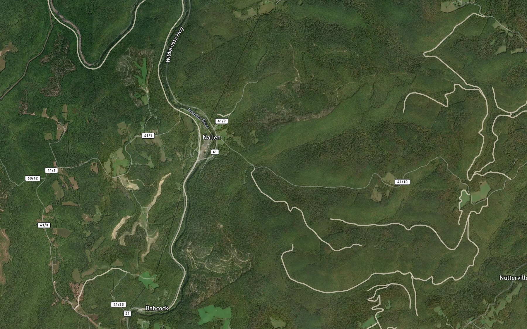 Satellite map of the North Prong Miller Creek
