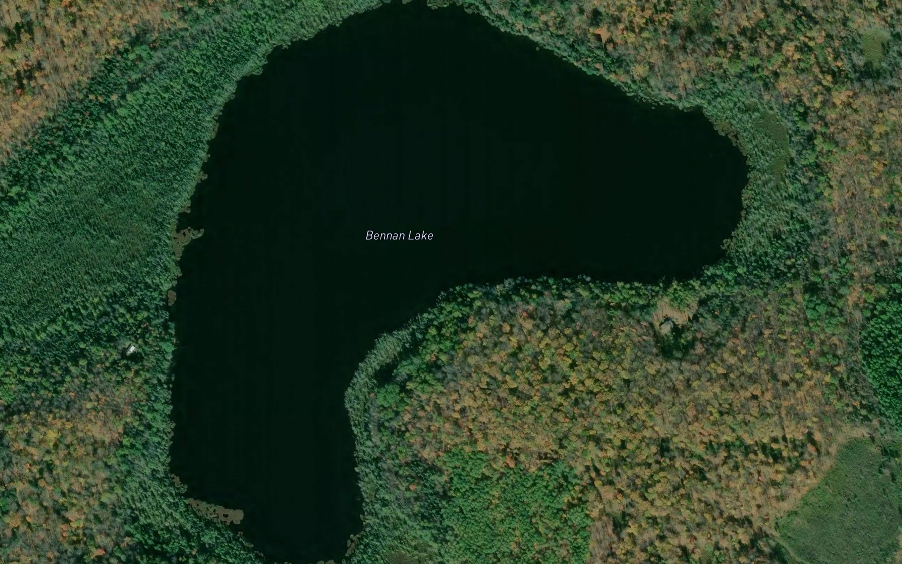 Satellite map of the Bennan Lake
