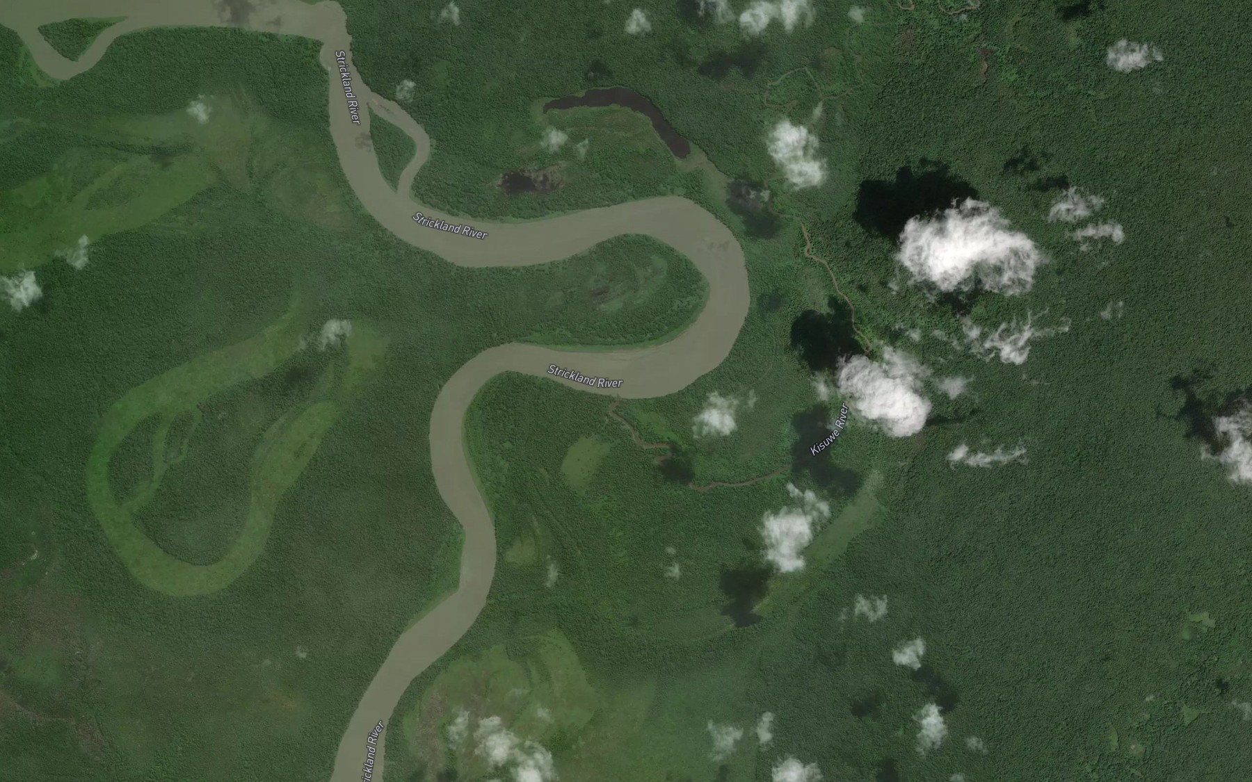 Satellite map of the Kisuwe River