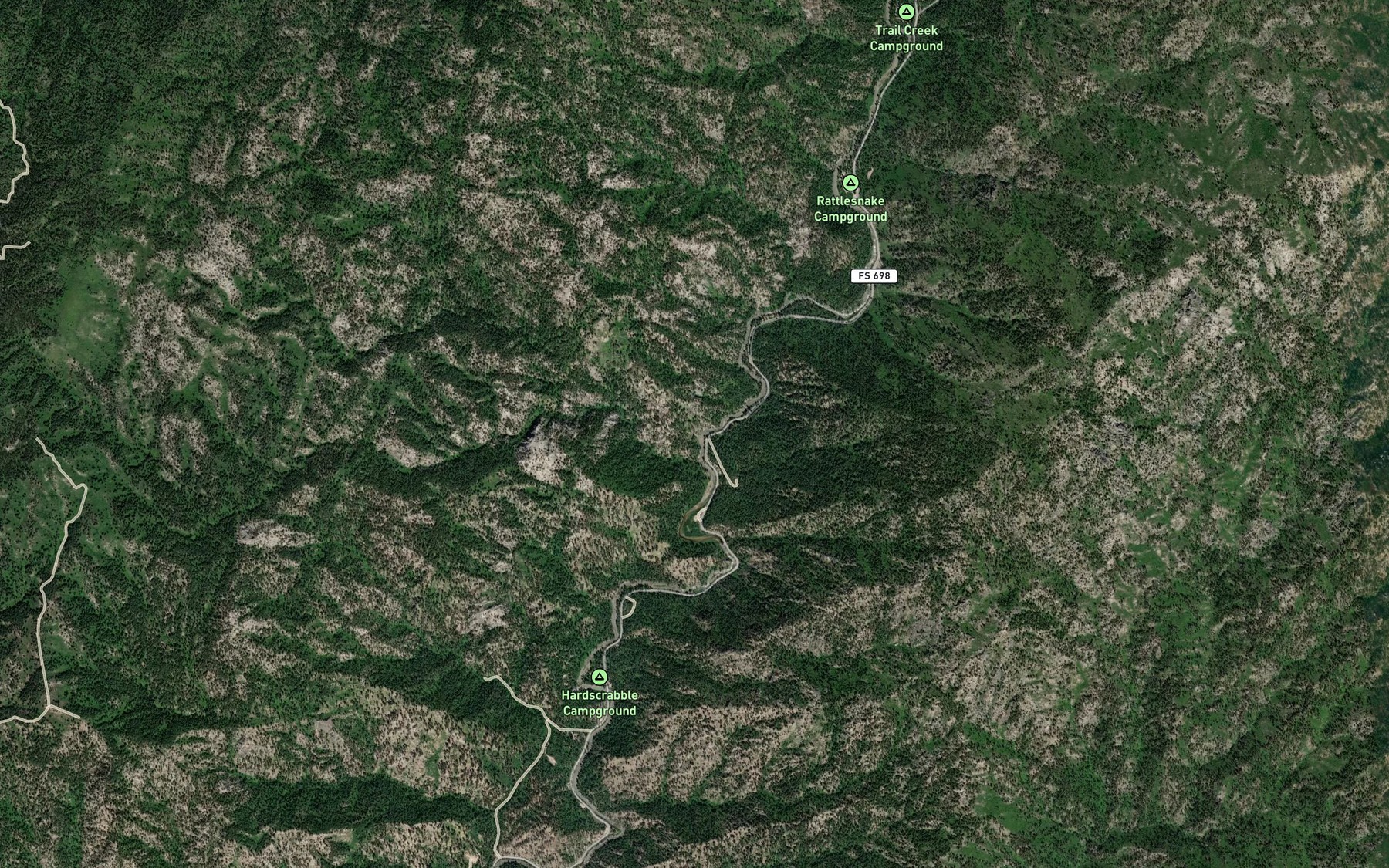 Satellite map of the Hot Springs