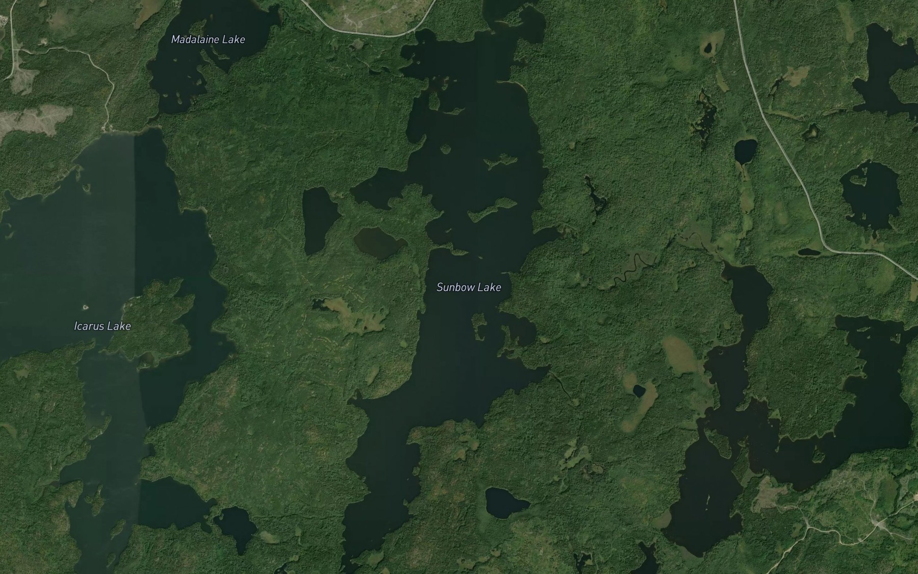 Satellite map of the Sunbow Lake