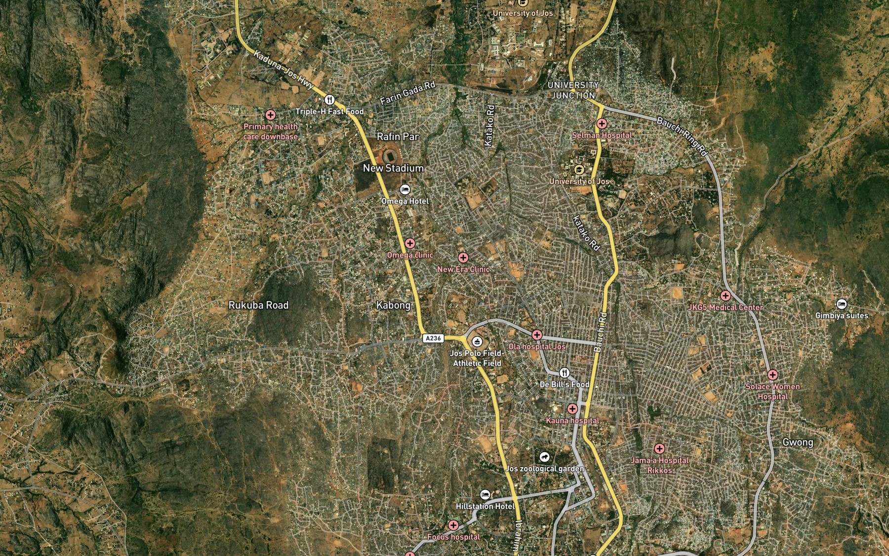 Satellite map of the Canteen Creek