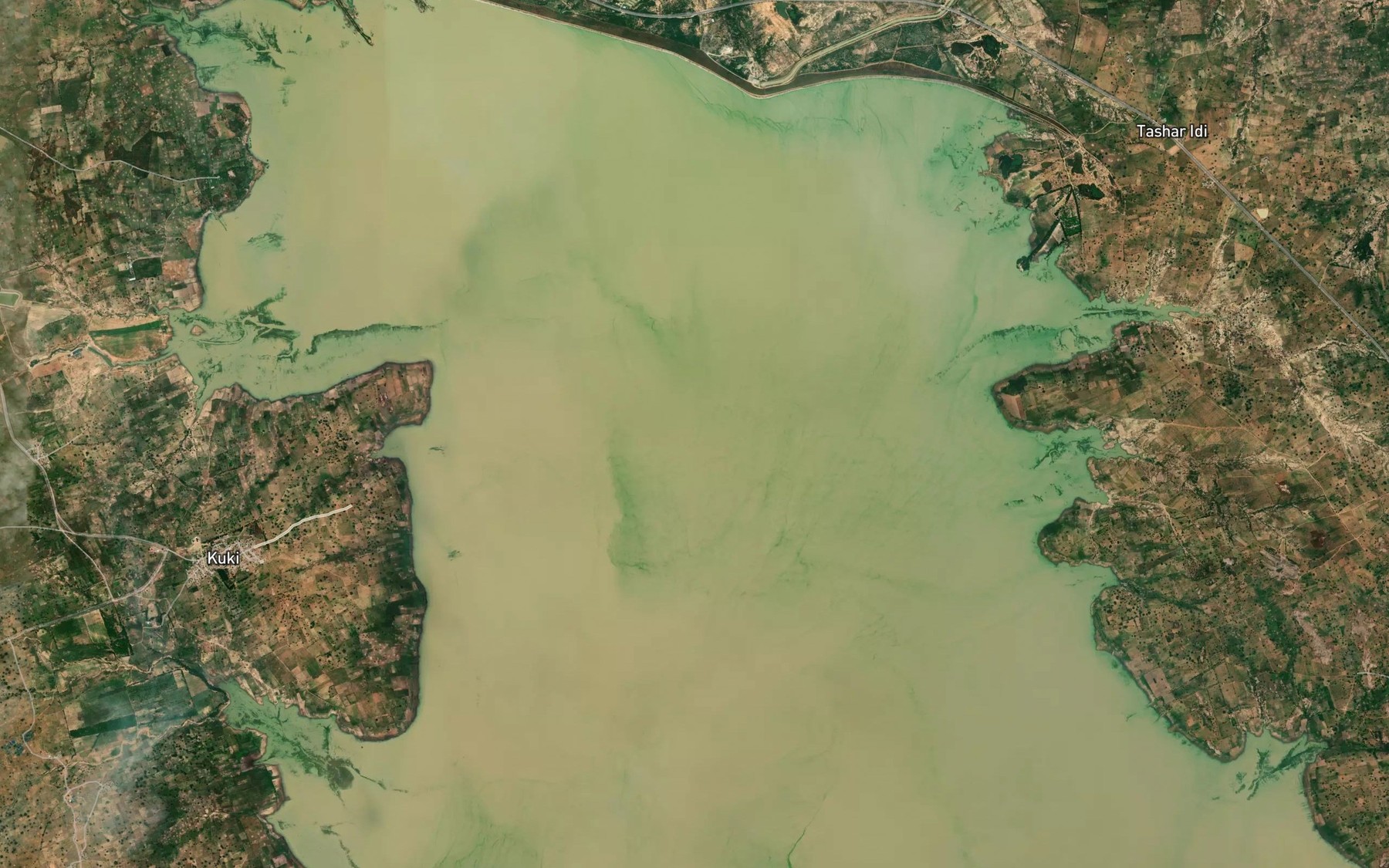 Satellite map of the Tiga Reservoir