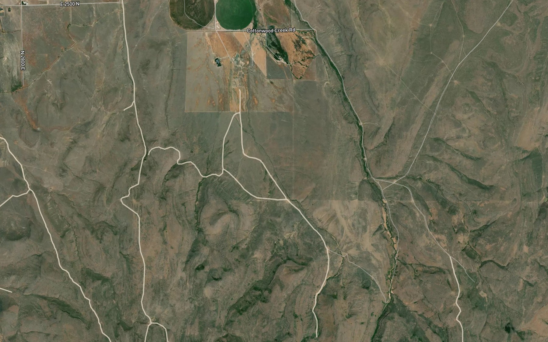 Satellite map of the Burnt Creek