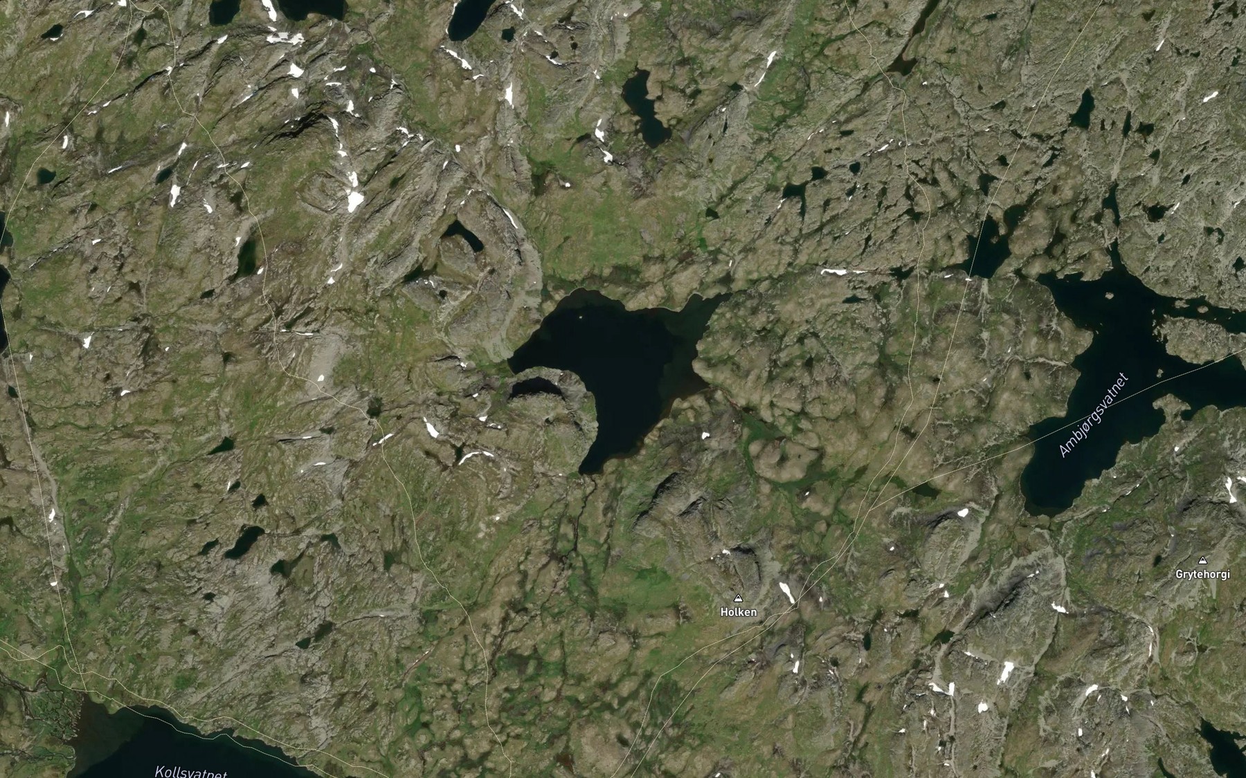 Satellite map of the Skavatn