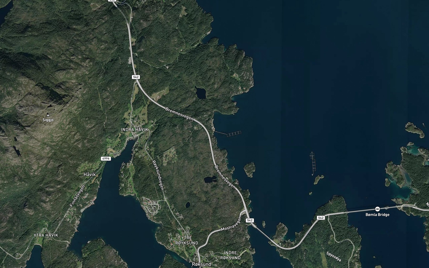 Satellite map of the Djupahola