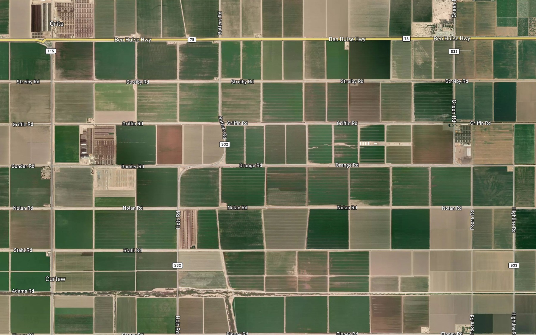 Satellite map of the Ohmar Drain