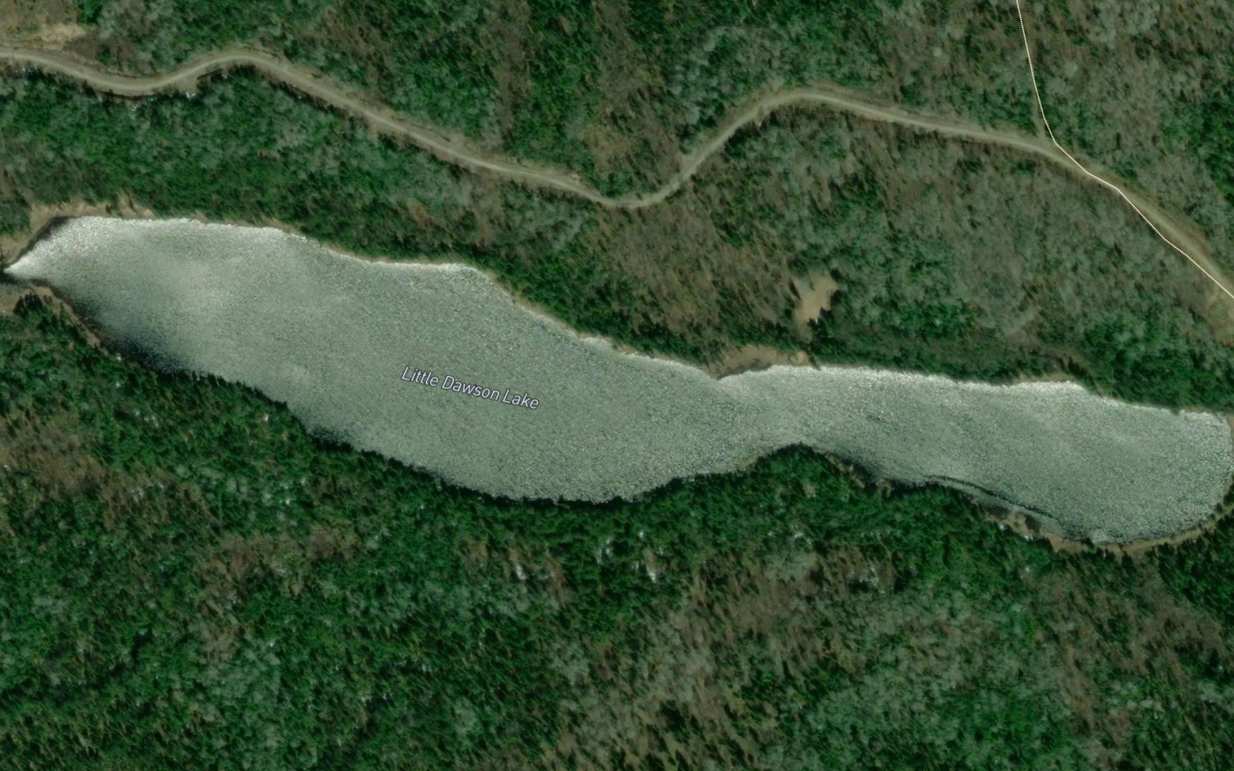 Satellite map of the Little Dawson Lake