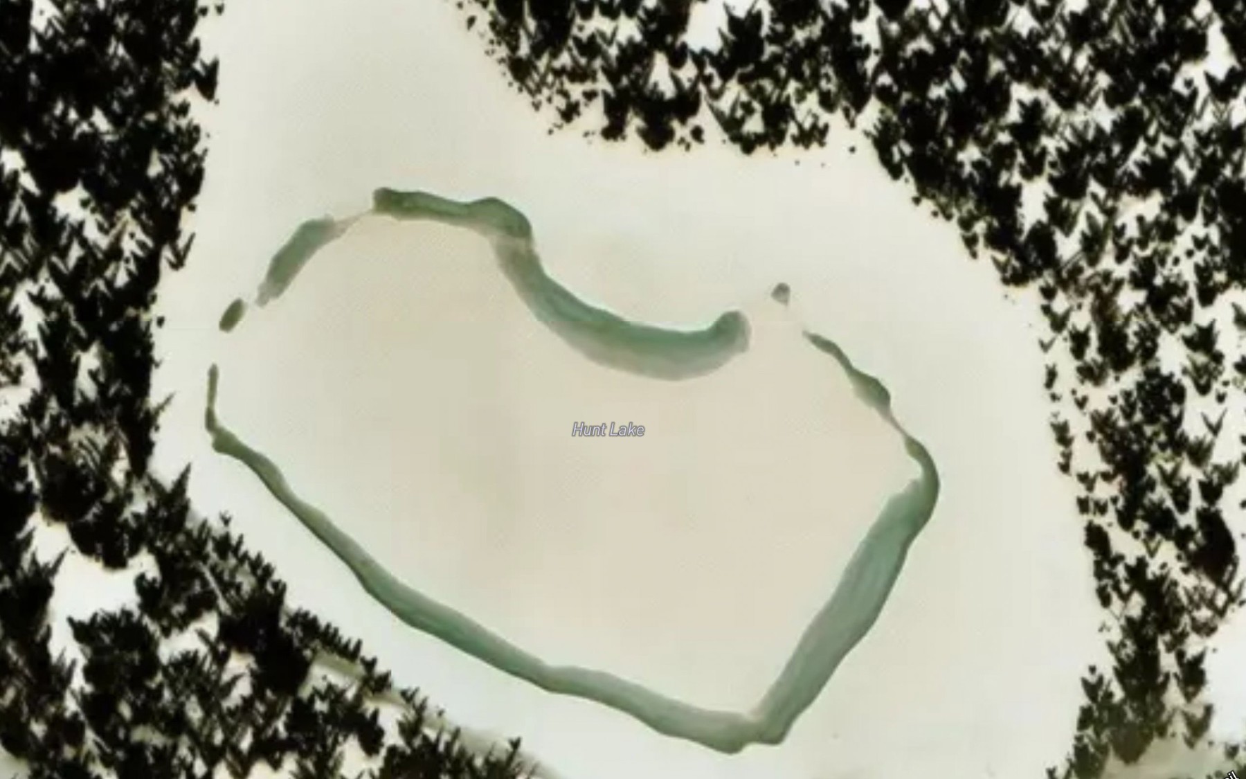 Satellite map of the Hunt Lake