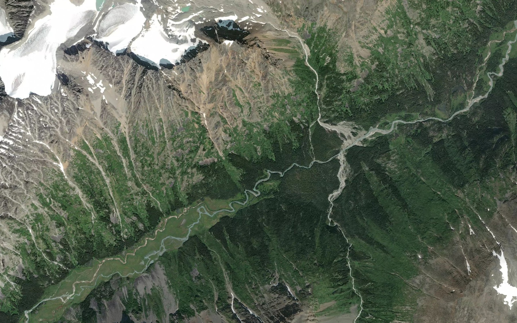 Satellite map of the Chicken Creek