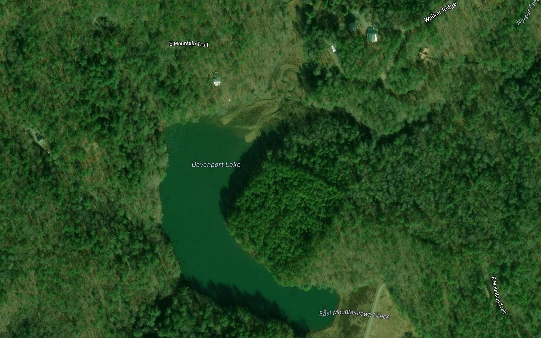 Satellite map of the Davenport Lake