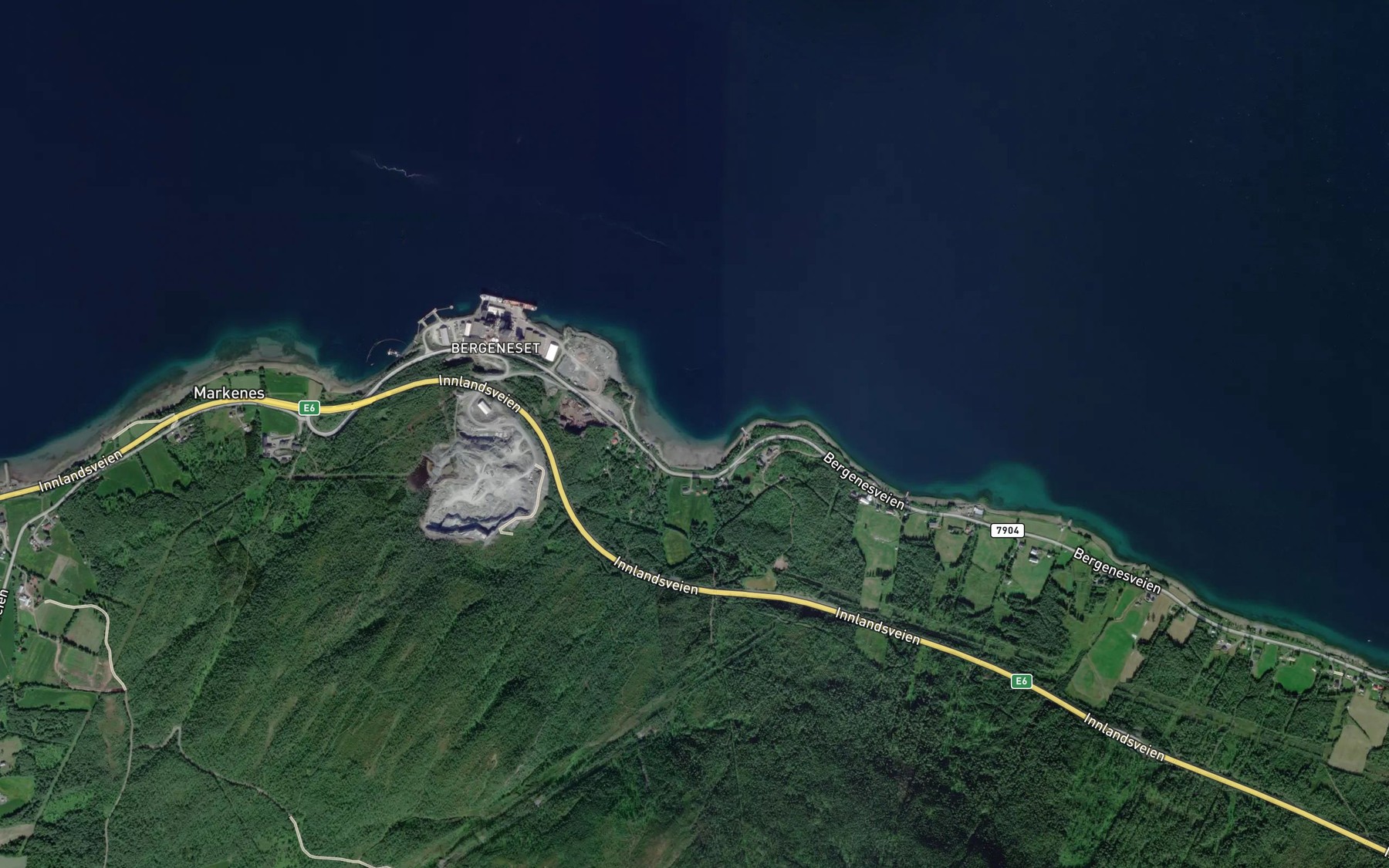 Satellite map of the Loddbukta
