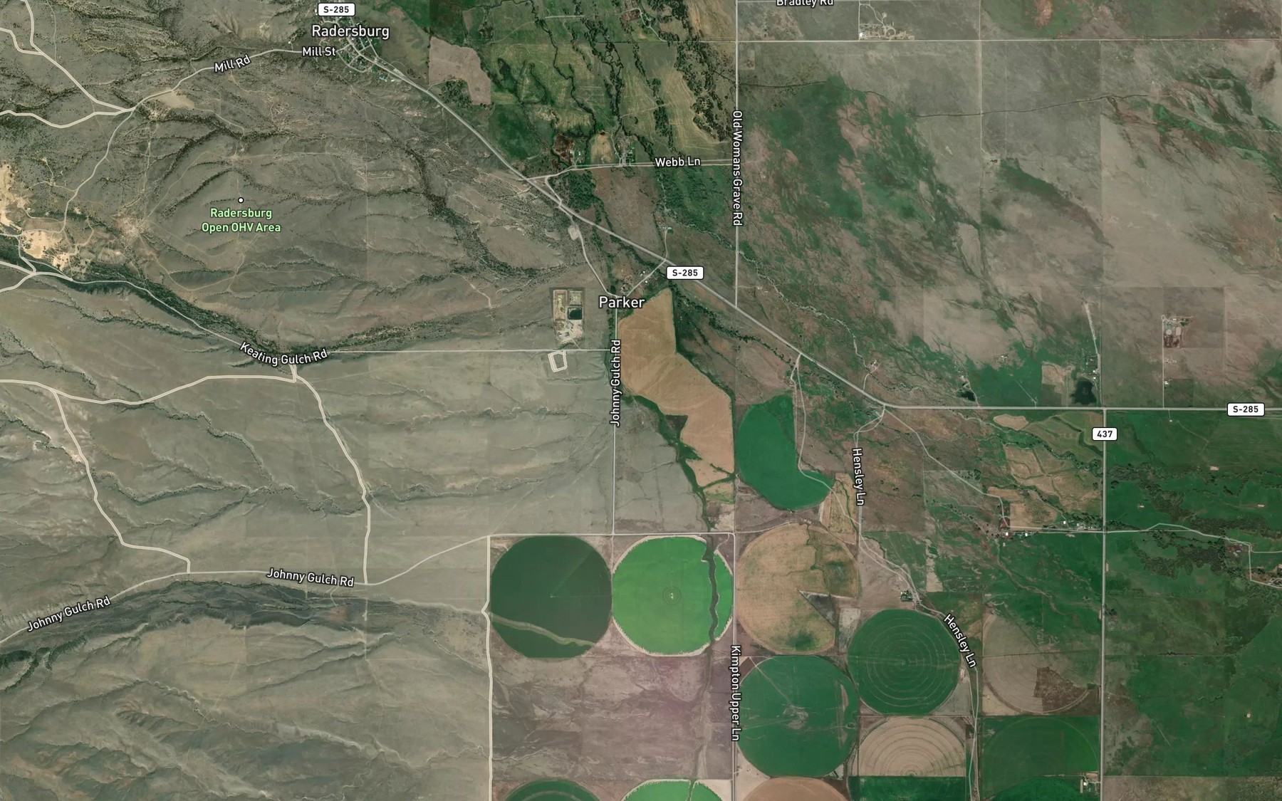 Satellite map of the Williams Ditch