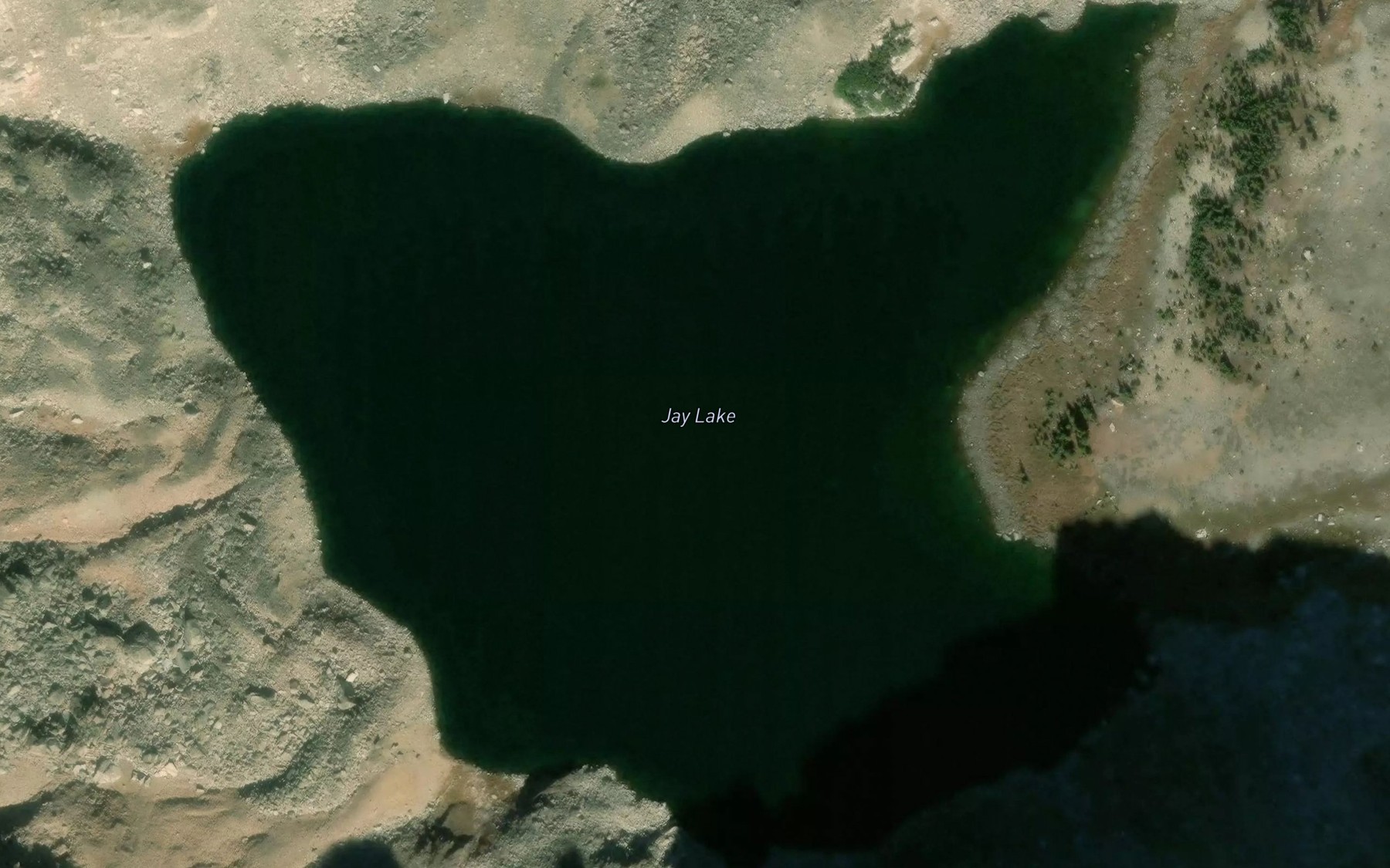 Satellite map of the Jay Lake