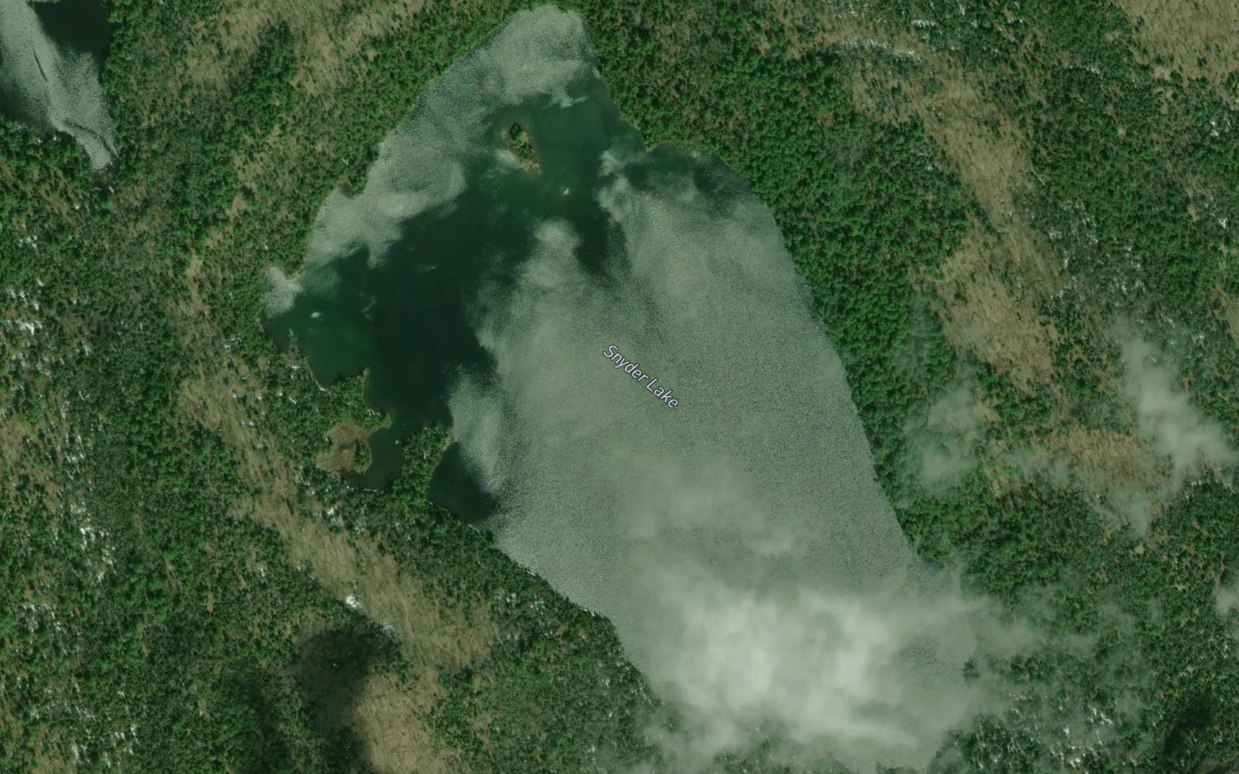 Satellite map of the Snyder Lake