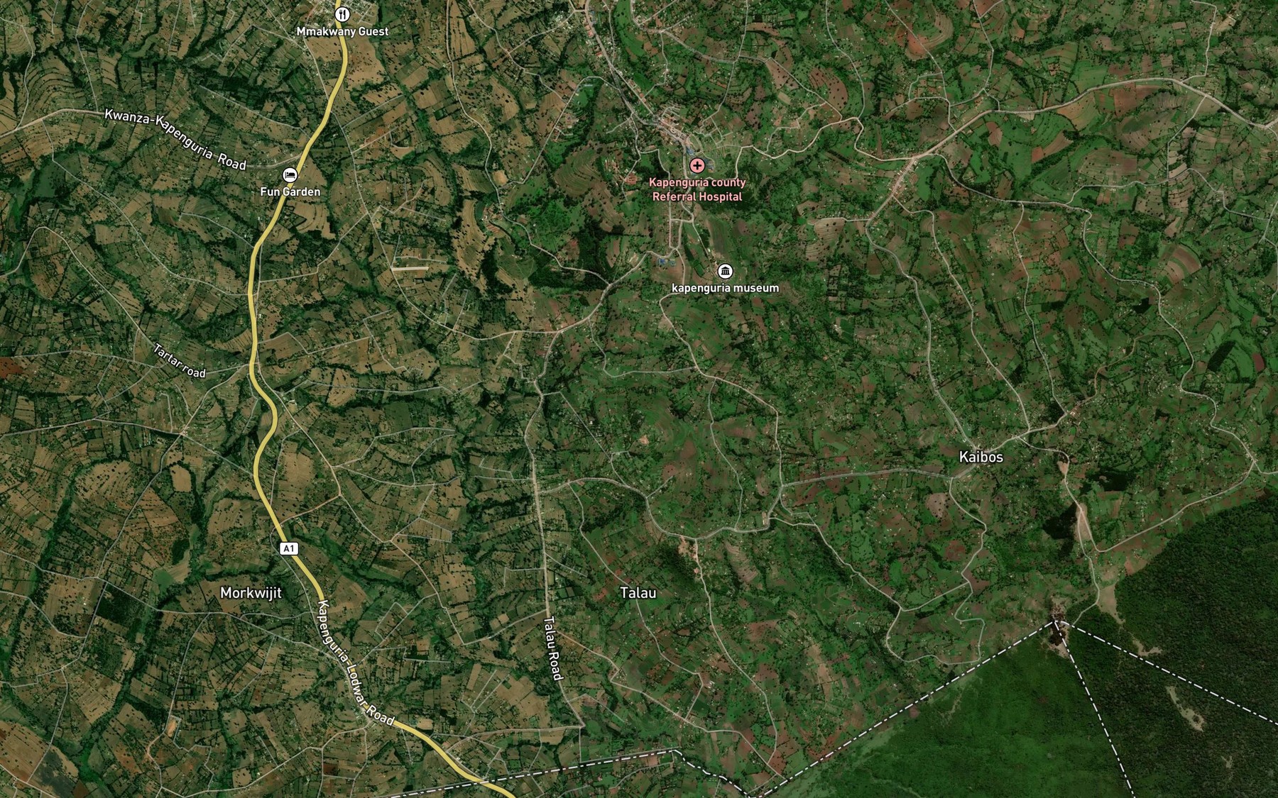 Satellite map of the Kapenguria