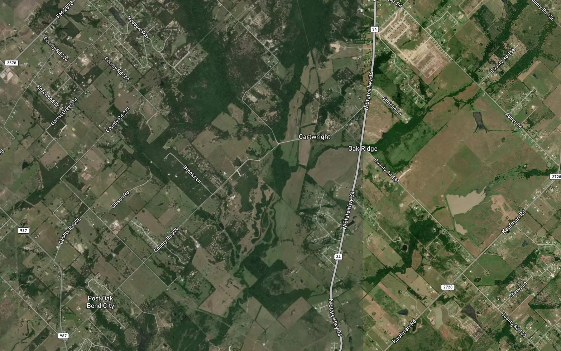 Satellite map of the Anthony Branch