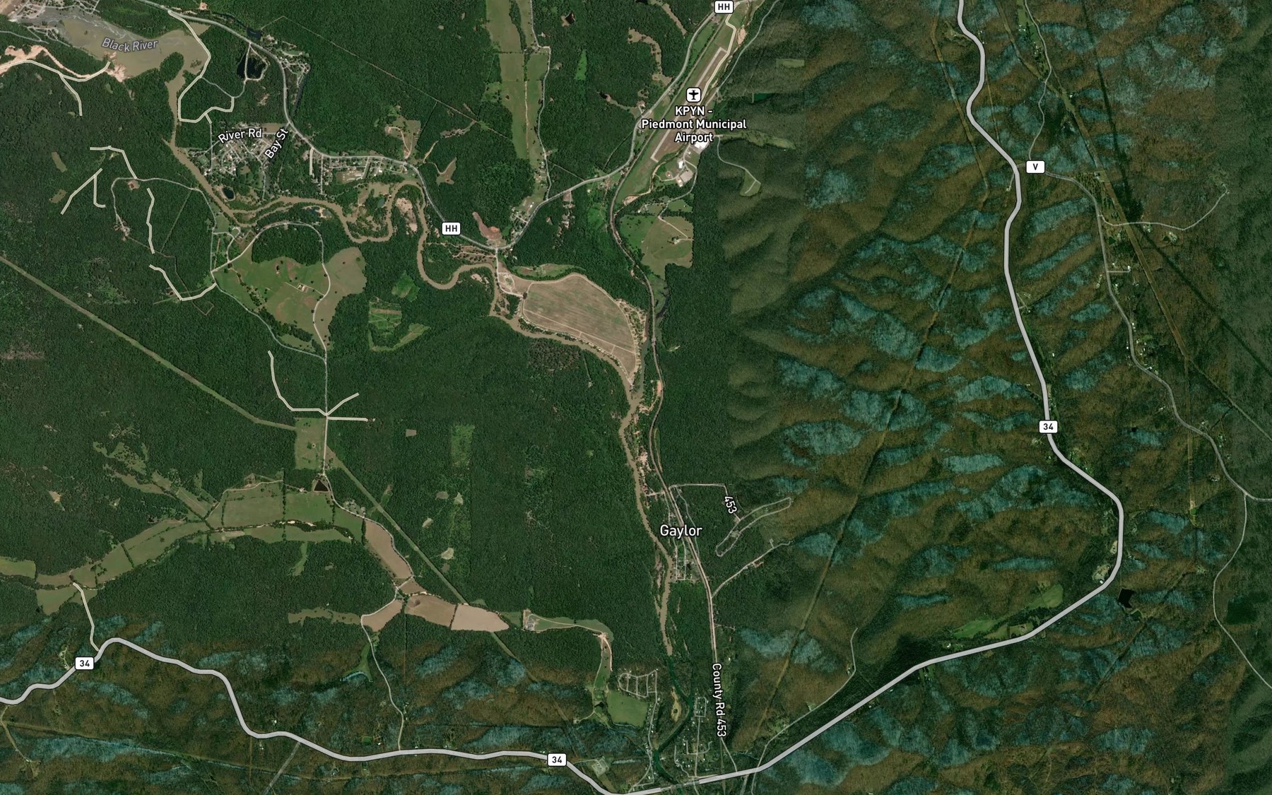 Satellite map of the McKenzie Creek