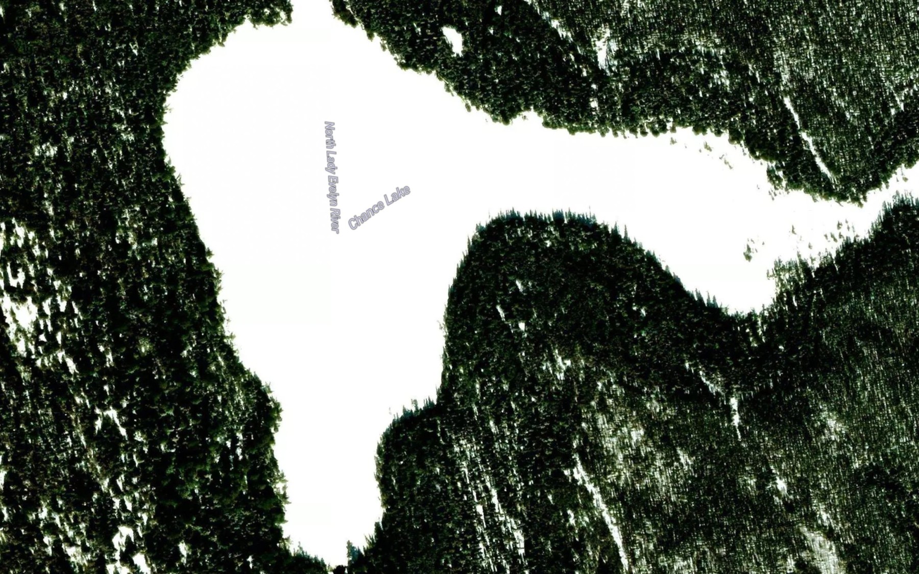 Satellite map of the Chance Lake