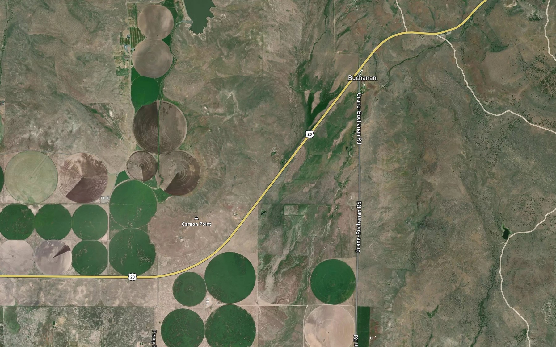Satellite map of the Big Rock Creek